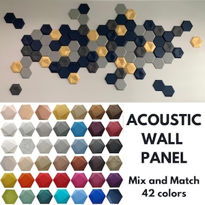 Decorative Soundproofing Tile Custom acoustic panel Sound absorbing panel Sound dampening Hexagon wall decor Wall covering Noise reduction