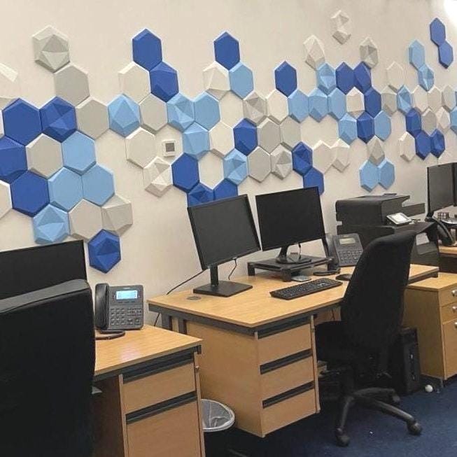 OFFICE ACOUSTIC PANEL Tile Decoration Sound Dampener Reduce Noise ...