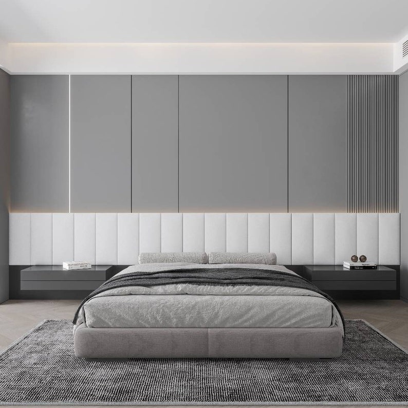 VELVET WALL HEADBOARD Panel: Upholstered Padded Boards, All Bed Sizes ...