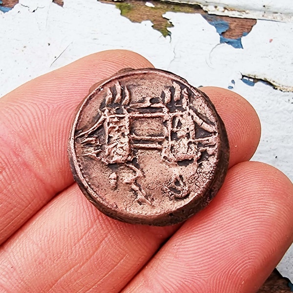 Tower Bridge - Copper trade token handmade by Si-finds