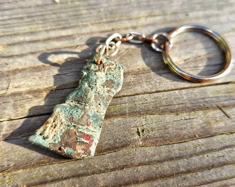 WW2 bomb shrapnel keyring made by hand by Mudlover Si-finds Thames Mudlark