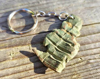 Extra cool WW2 bomb shrapnel keyring made by hand by Mudlover Si-finds Thames Mudlark