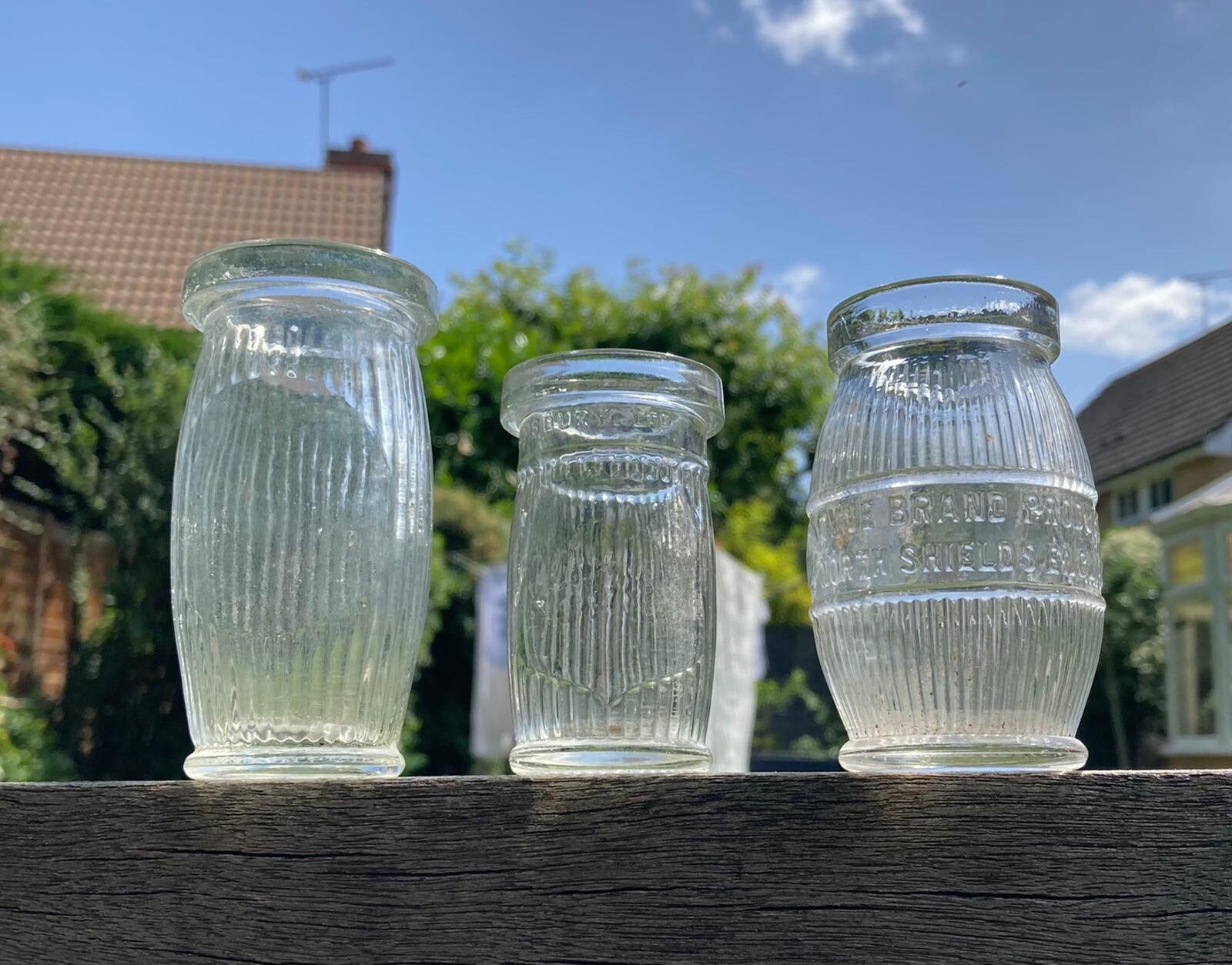 X3 unique meat/fish paste jars early 1900s Etsy