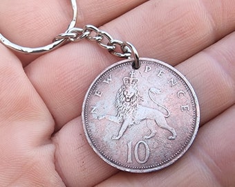 1971 Lucky 10 pence coin keyring made by Mudlover Si-finds Thames Mudlark