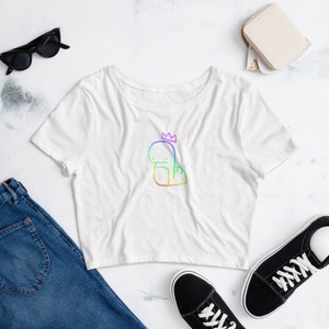 Chan's Rainbow Worm Women’s Crop Tee