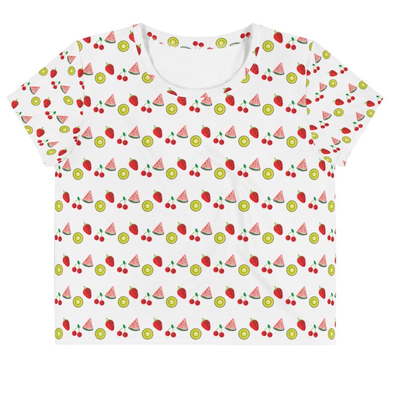 Fruit Salad All-Over Print Crop Tee