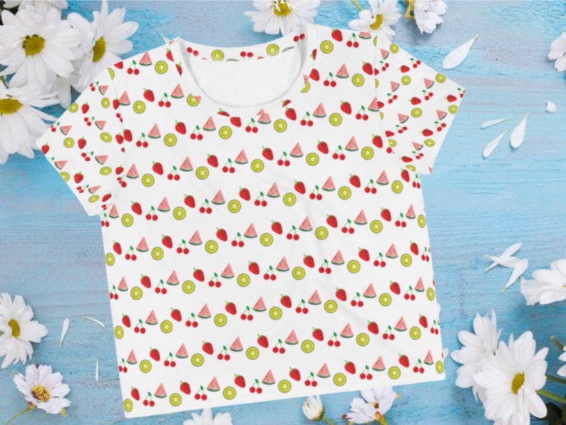 Fruit Salad All-Over Print Crop Tee