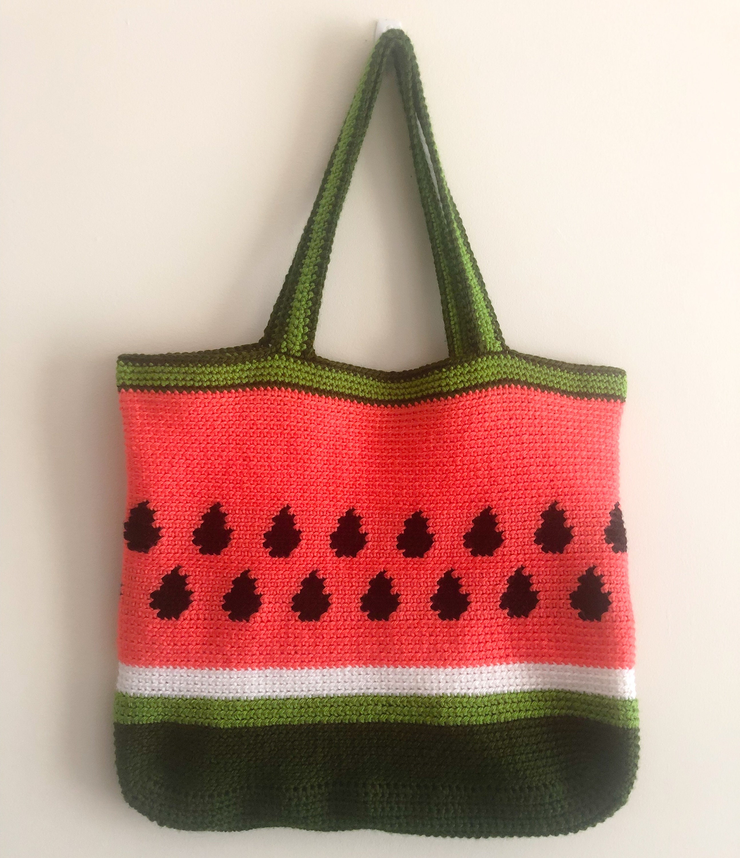 39 Crochet Watermelon Patterns to Cheer You Up 33 Watermelon Tote Bag