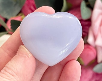 Blue Chalcedony Crystal Heart