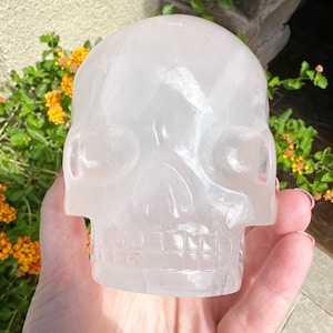 Star Rose Girasol Quartz Magical Child Crystal Skull geschnitzt von Leandro de Souza