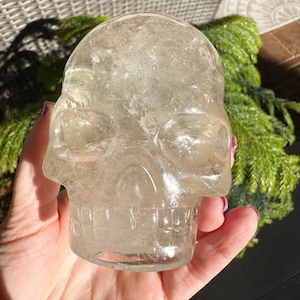 Lemurian Crystal Skull with Rainbows Carved by Leandro de Souza