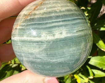Lemurian Aquatine Calcite Crystal Sphere