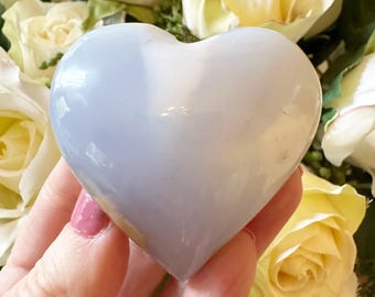 Blue Chalcedony Crystal Heart