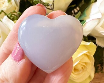 Blue Chalcedony Crystal Heart