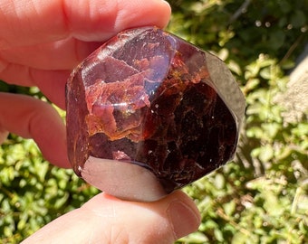 Large Natural Genuine Garnet Polished and Faceted Freeform
