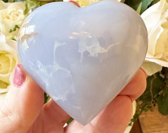 Blue Chalcedony Crystal Heart