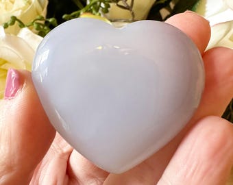 Blue Chalcedony Crystal Heart