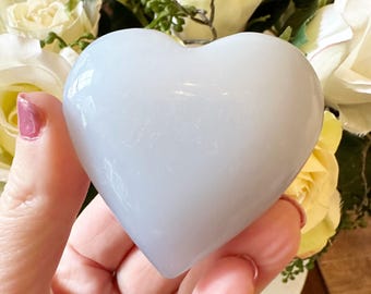 Blue Chalcedony Crystal Heart