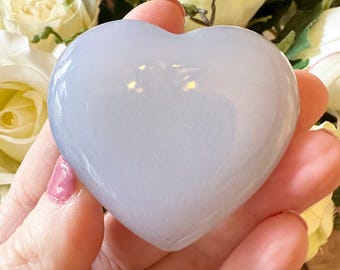 Blue Chalcedony Crystal Heart