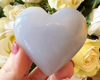 Blue Chalcedony Crystal Heart
