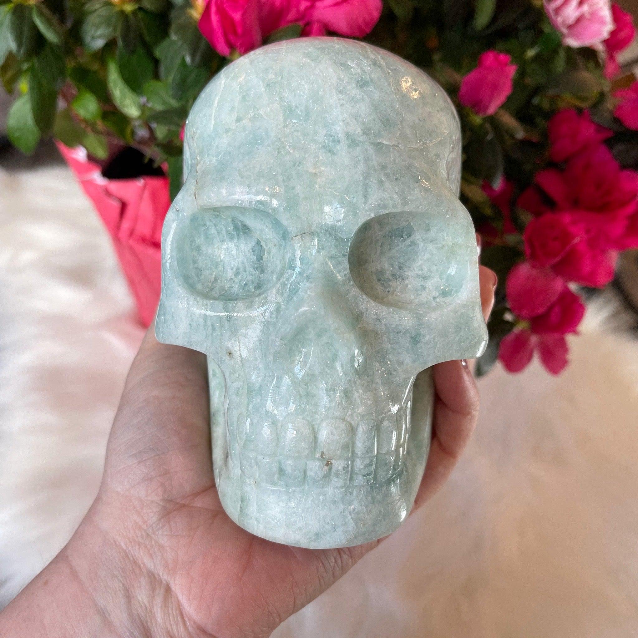 Aquamarine Crystal Skull Carved By Leandro De Souza