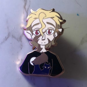 Hunter and Flapjack Enamel Pin: Rose Gold Plated (40mm)