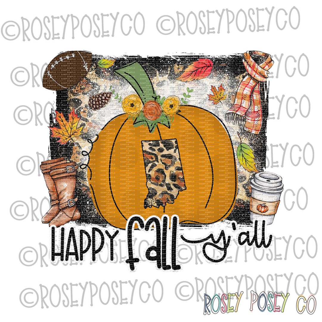 Indiana Happy Fall Y'all Sublimation Design Digital - Etsy