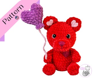 CROCHET PATTERN - Love Bear - PDF file - English