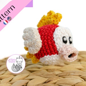 CROCHET PATTERN - Cheep Cheep Super Mario bros - PDF file- English, French