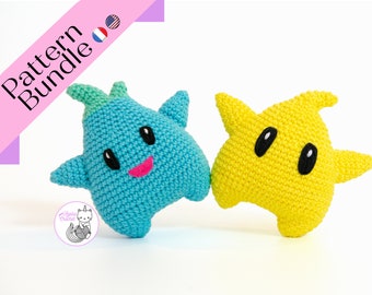 CROCHET PATTERN BUNDLE - Luma and Lumalee - Super Mario Galaxy - Pdf file - English, French