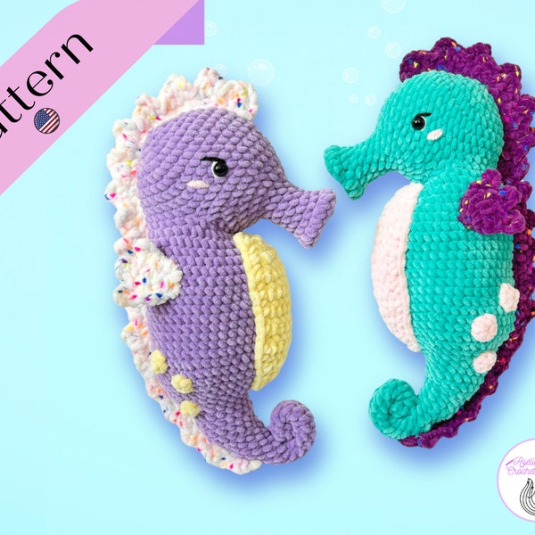 CROCHET PATTERN - Magical Seahorse - PDF file - English only
