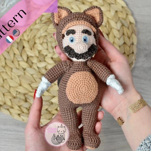 CROCHET PATTERN - Tanuki Mario Amigurumi - PDF file - English, French