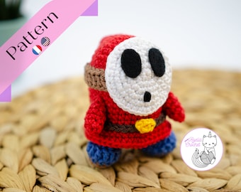 CROCHET PATTERN - Shy Guy Super Mario bros - PDF file- English, French