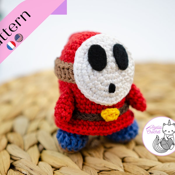 CROCHET PATTERN - Shy Guy Super Mario bros - PDF file- English, French