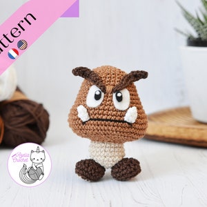 CROCHET PATTERN Goomba Super Mario bros PDF file English, French image 1