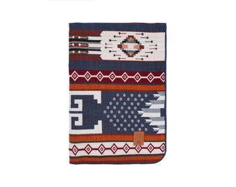 Handmade Otavalo Boho Throw Blanket | Double-Sided Geometric Aztec Pattern |Made with Premium Quality Material