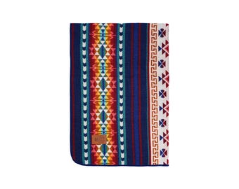 Handmade Otavalo Blanket: Double-Sided Geometric Throw, Boho Aztec Style