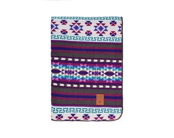 Handmade Blanket: Otavalo Ecuador Throw, Aztec Boho Bedding