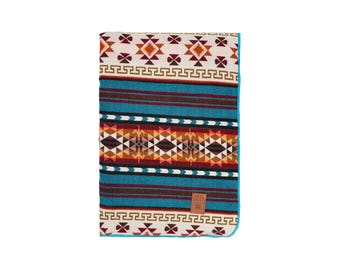 Handmade Blanket: Otavalo Ecuador Throw, Aztec Southwest Design