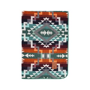 Double-Sided Blanket from Otavalo Ecuador | Throw Blanket | Boho Bedding | Geometrical Pattern Aztec / Southwest Artisan Style l Alpaca