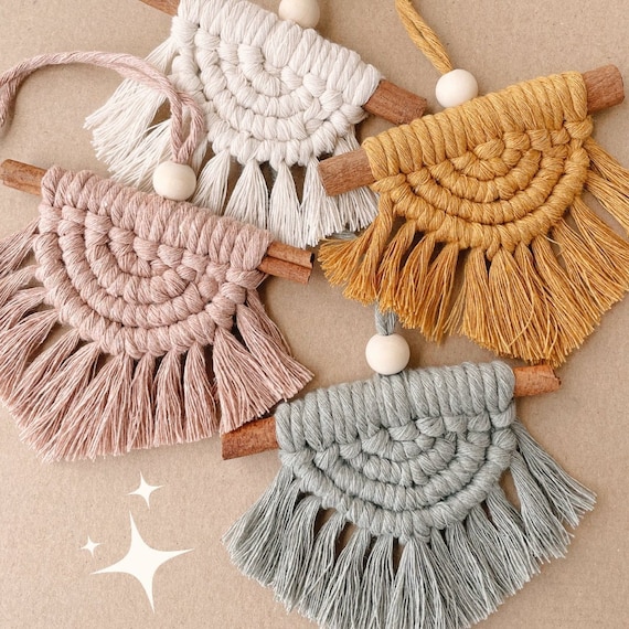 Buy Mini Macrame Half Moon Car Charm Online in India Etsy