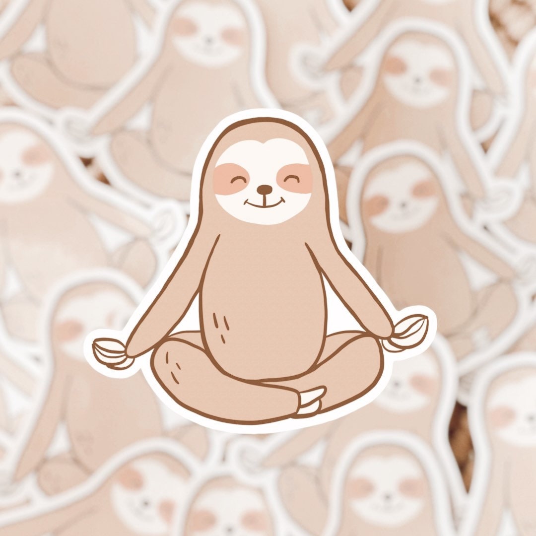 Meditating Sloth Sticker - Etsy