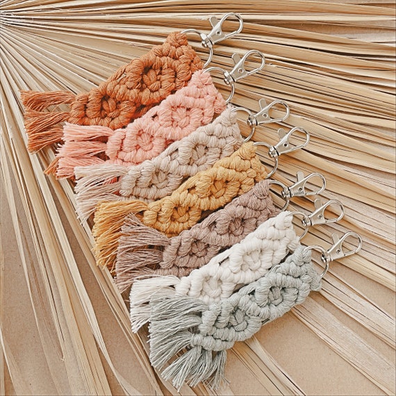 Braided Macrame Wristlet Keychain – The Wooden Hook Store