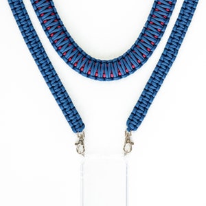 Chaîne de téléphonie mobile 'bordeaux', bleu, bordeaux, collier de boîtier de téléphone, amovible, interchangeable, par kijuji BERLIN