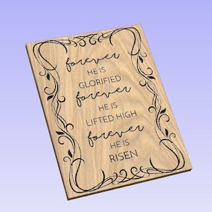 He is risen cnc wood sign ready vcarve pro file with dxf, eps, svg and ai vector files included.