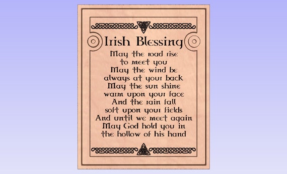 Irish Blessing Cnc Wood Sign Ready Vcarve Pro File With Dxf, Eps