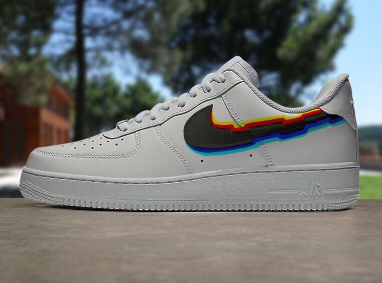 Gepersonaliseerde Nike Air Force 1 abstracte handgeschilderde | Etsy