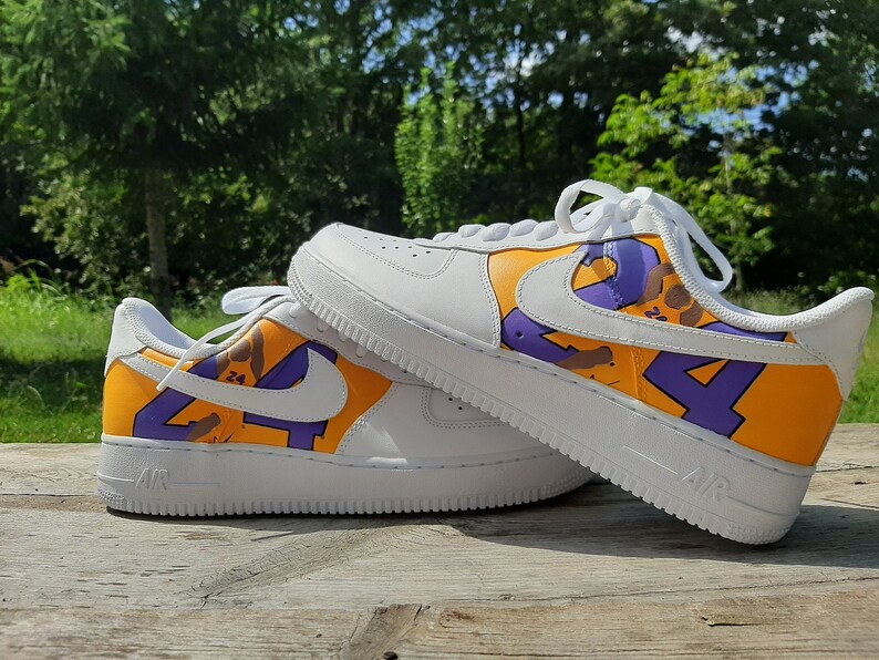 Nike Air Force 1 Kobe Bryant 24 Lakers Hand Painted Custom | Etsy