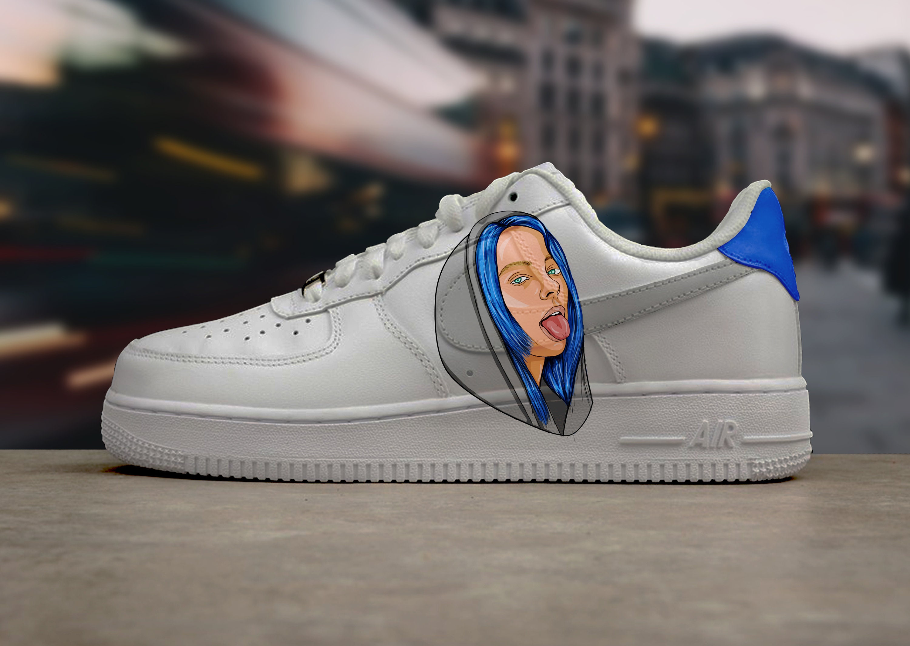 Nike Air Force 1 Billie Eilish Hand Painted | Etsy