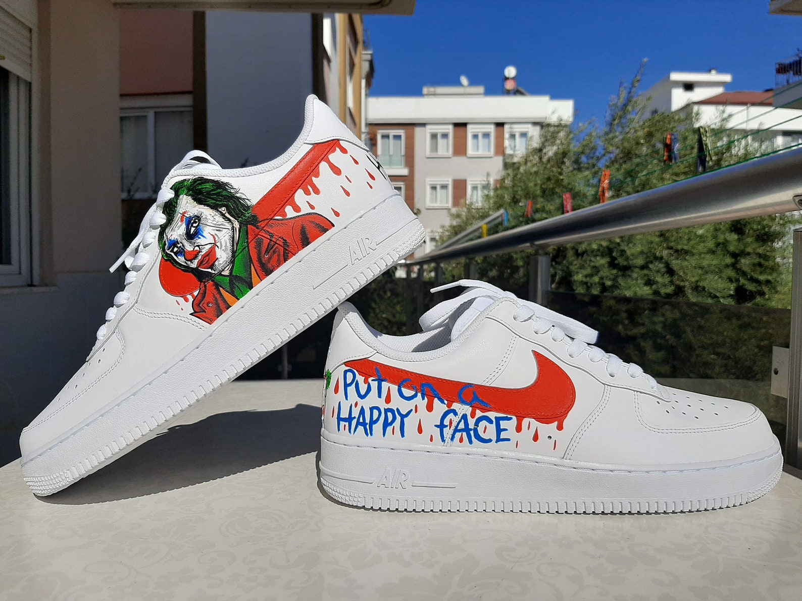 Nike Air Force 1 Joker & Drip Hand Painted Shoes Custom | Etsy